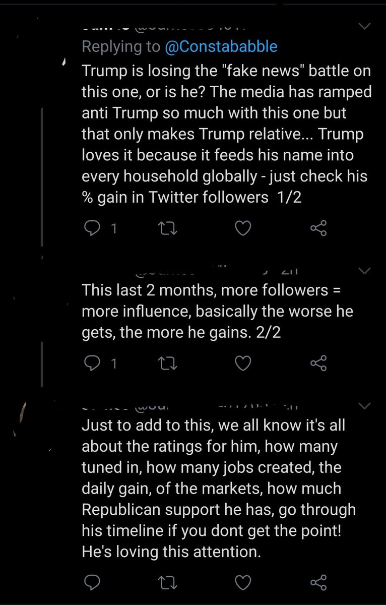 So blessed to have dudes spend the time to explain this stuff to me via multiple tweets.I had no idea and will now think twice about tweeting not just about Trump but... everything... 