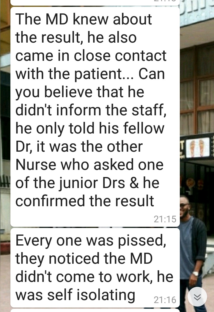 Someone chatted me about this. If greed does not kill us Nigerians, nothing will.St Edwards Hospital Addo Rd Ajah Lagos managing  #COVID19 cases and outing staff lives at risk. @NCDCgov  @WHO  @segalink  @NGRPresidentThread #ProtectTheFrontLine