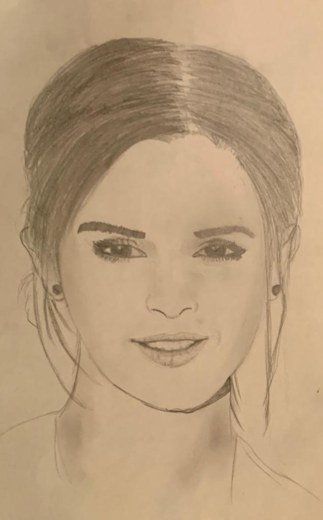 kixate's tweet photo. Aujourd'hui, ma fille de 8 ans a réalisé un portrait d'Emma Watson sans savoir que c'était son anniversaire... So, as a gift from my daughter, here is her drawing. Happy birthday @EmmaWatson! https://t.co/WutcTmyFHH