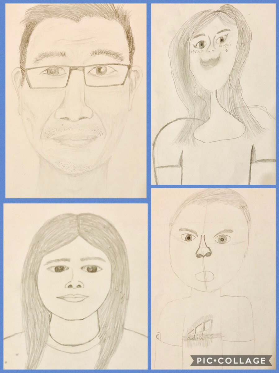 EileenWongWong's tweet photo. #FamilyFunTime at #TheWongs: we did the portrait task from @CoedGlas #FamilyLearningProject.
#MrWong & I haven’t drawn portraits for about 25yrs! #MiniWongs learned how to shade & add texture with just a pencil.
We had some giggles but lovely way to wind down before bed ❤️ https://t.co/oMzLPnxxka