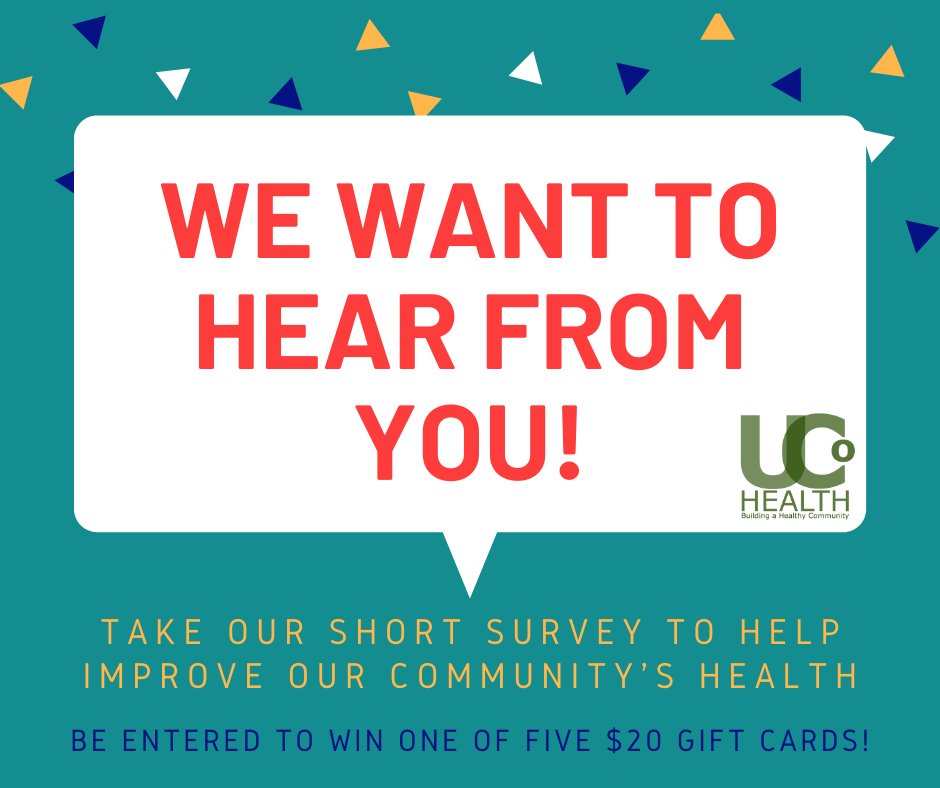 We want to hear from you! Take our short survey on what you think our community should focus on to help improve the health and well-being of the residents of Umatilla County! Enter for a chance to win one of five $20 gift cards! bit.ly/34FE4RN