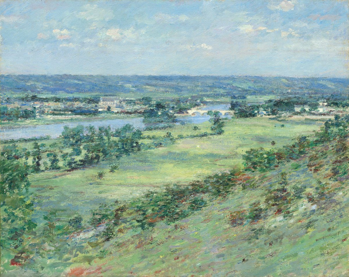 Over their years of friendship, Monet inspired Robinson to lighten his palette and to relax the polished painting techniques from his academic training. Influenced by Monet, Robinson began to create multiple works of the same subject under different effects of light and weather.