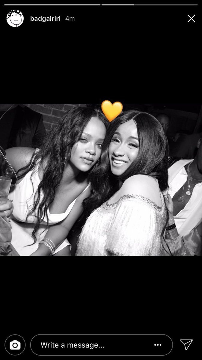 September 10th, 2017: Rihanna posts her and Cardi at her Diamond Ball after party. She also asked Cardi to perform at the event.