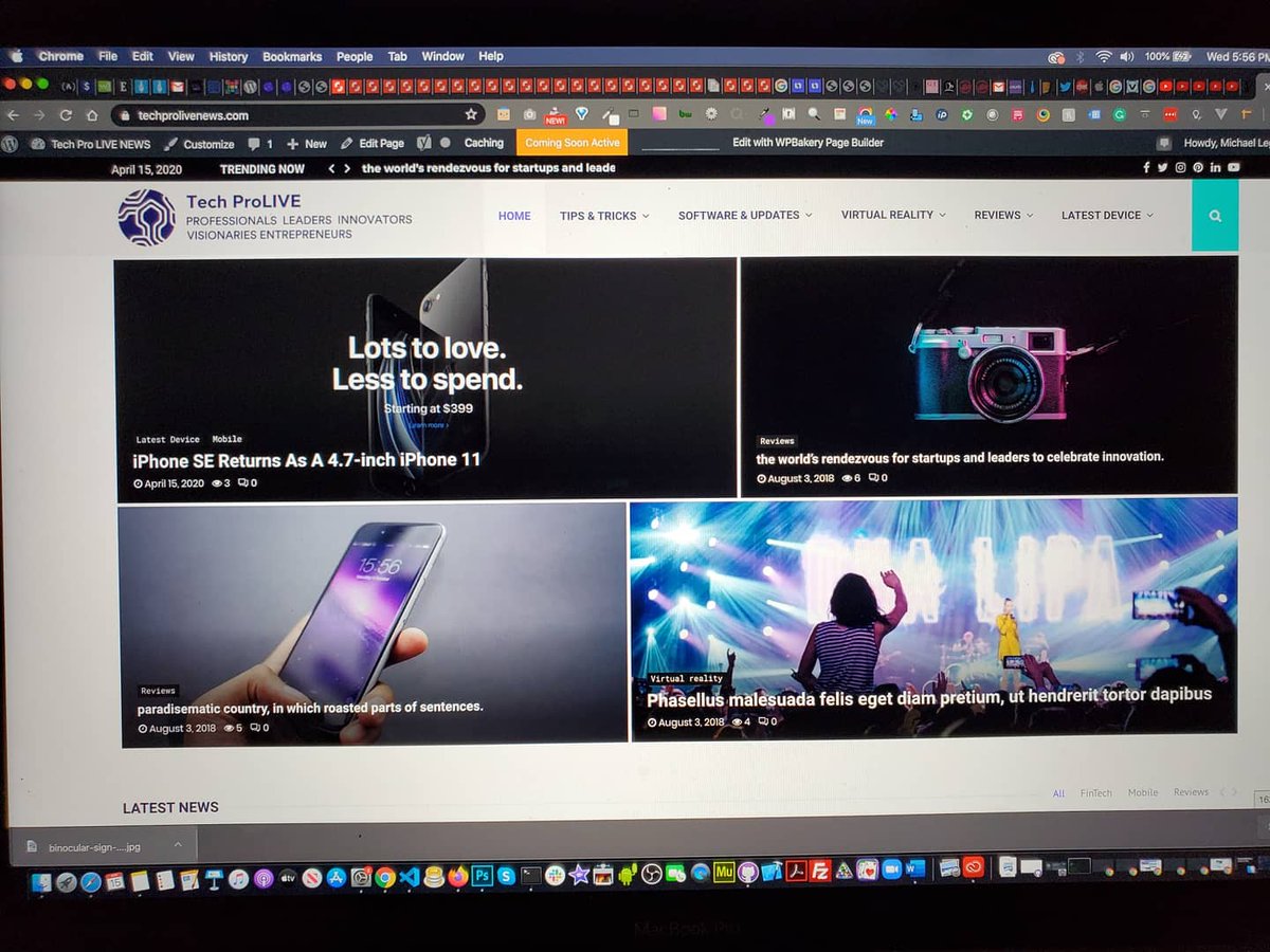 TechProLIVE's tweet photo. #sneakpeek at the new look of the #tech #news portion of the new #TechProLIVE media platform coming up. One of the first articles dealing with the new #iPhoneSE https://t.co/wRl5TgjDCh