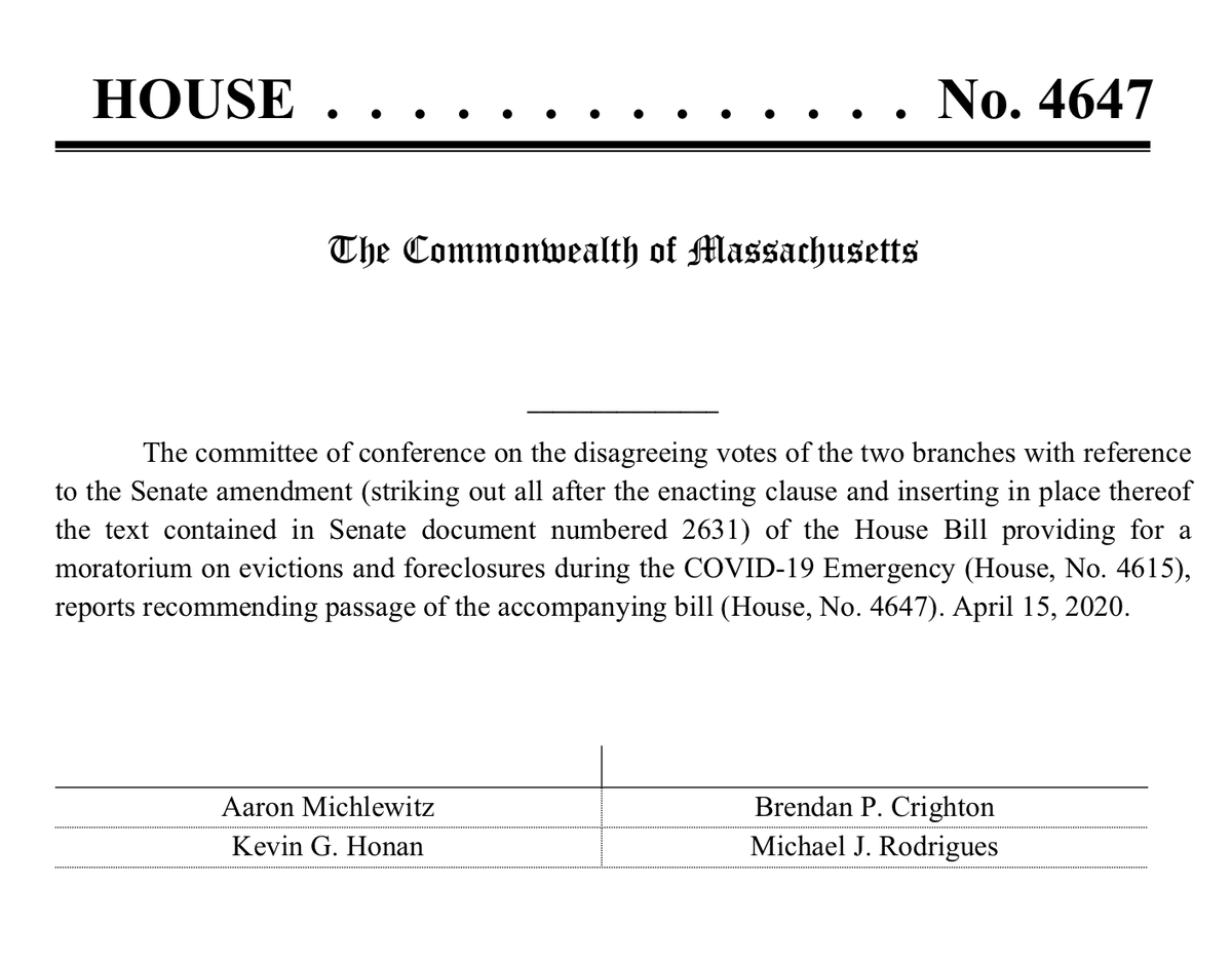 LynnUnitedMA's tweet photo. This afternoon a #MAlegislature conference committee produced a very strong #EvictionMoratorium &amp; #ForeclosureMoratorium bill. We appreciate the work behind the bill &amp; hope it will be signed into law this week. This is urgent - for equity, justice, &amp; public health. #mapoli https://t.co/rwKfGgESaq