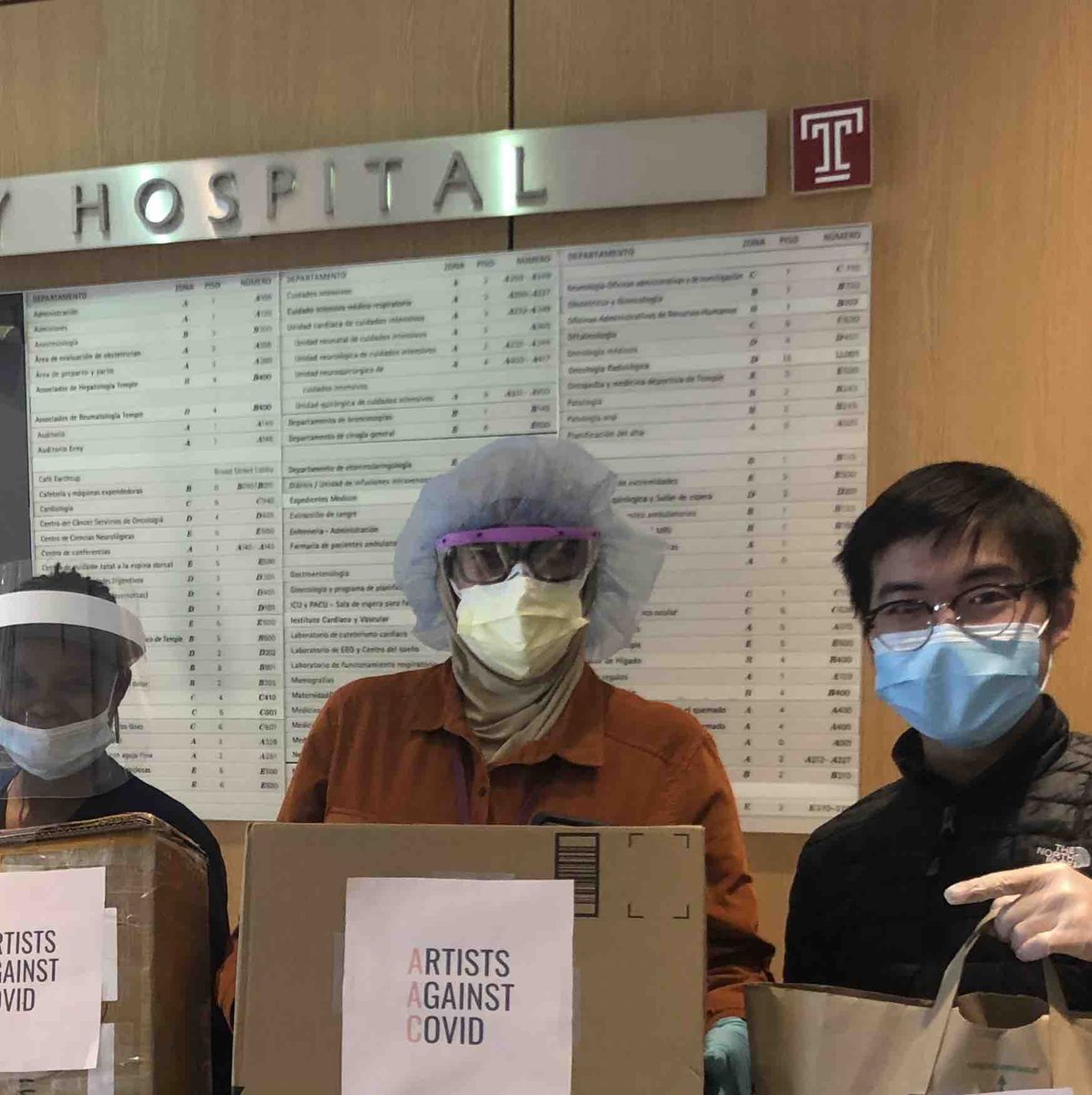 The masks were delivered today! Please continue to support us by donating to our <a href="/gofundme/">GoFundMe</a> here: gofundme.com/f/artists-agai… and sharing! #artistsagainstcovid #creationforprevention #stopthespread