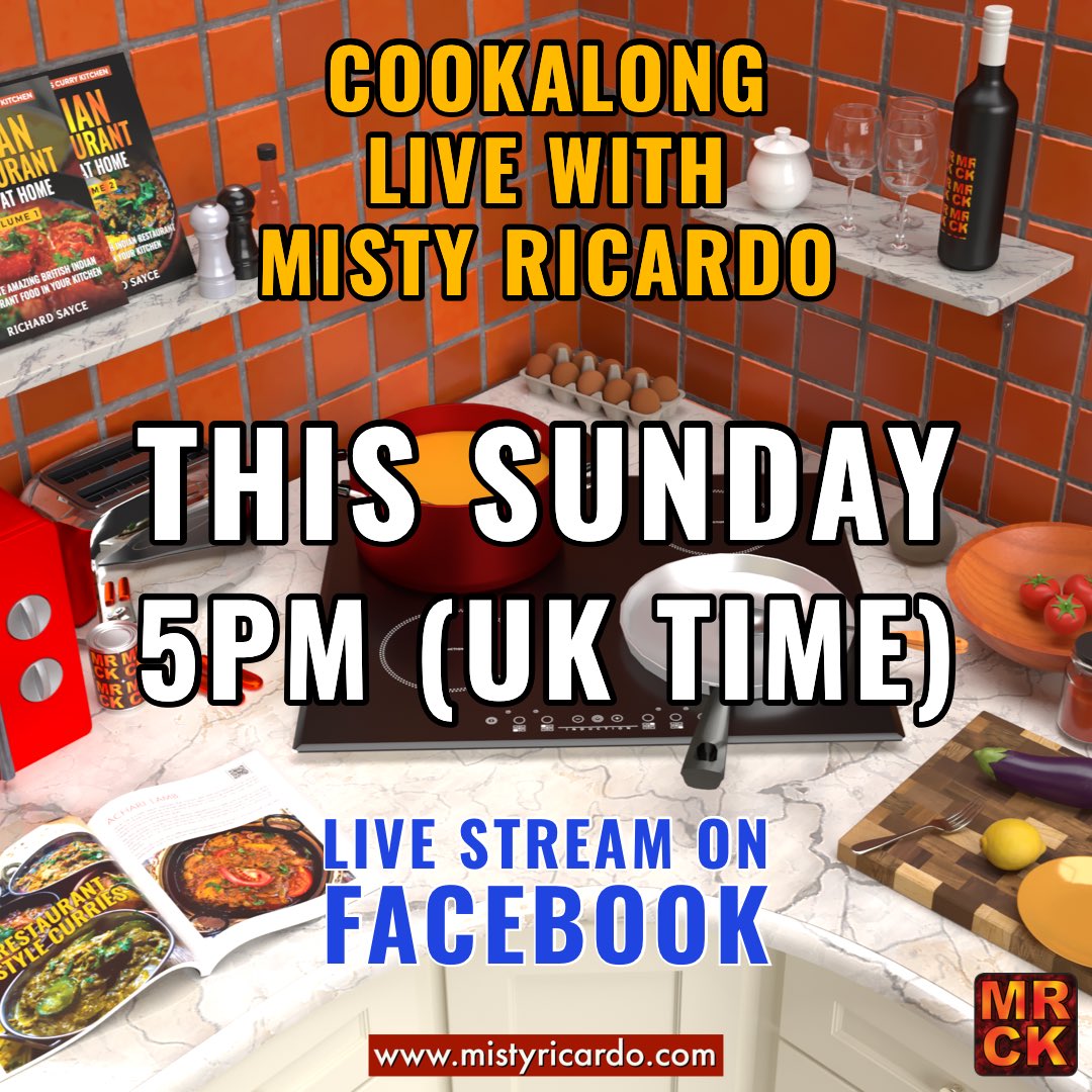 MistyRicardo's tweet photo. Live cooking 5pm Sunday from MRCK. Let’s cook a perfect Madras together. https://t.co/Ky13r2kwNV
#Livestream #livecook #currylive #Cookalong #chickenmadras #vegmadras #foodie #FBLive #mrck #mistyricardo #currylovers https://t.co/OjyZSp5WYv