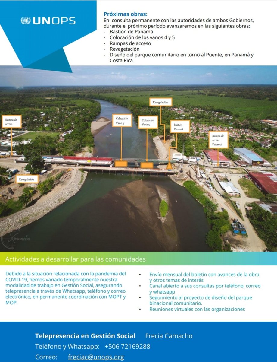MOPPma's tweet photo. Cumpliendo con los protocolos sanitarios del @MINSAPma, se reanuda la construcción del Puente Binacional sobre el río Sixaola. https://t.co/mSgIImunL5