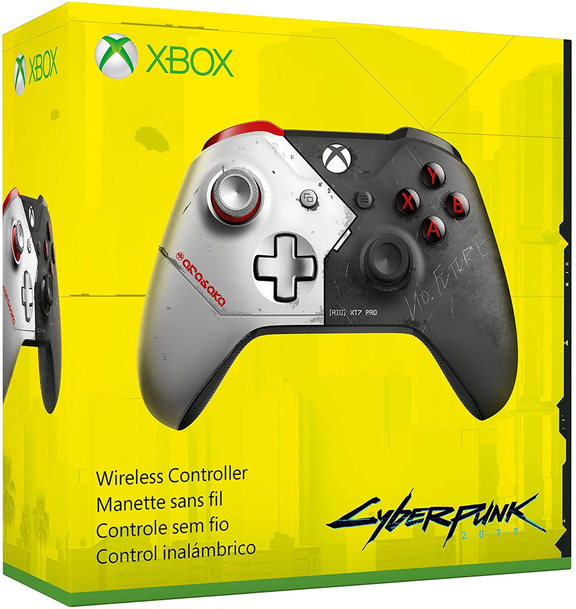 Lbabinz's tweet photo. Amazon has a listing for a Cyberpunk 2077 Limited Edition Xbox One Controller, set to release May 4.  Not live for pre-order yet https://t.co/XXxtjfdon2 https://t.co/Rk0NnXmEVt