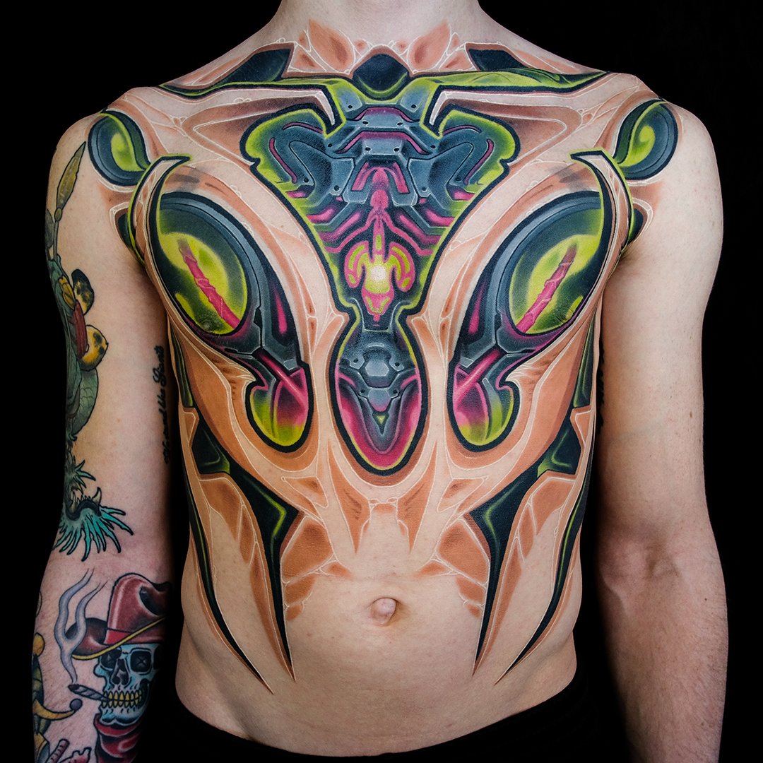 Ink Master On Twitter Bobbyblowout S Biomechanical Chest Piece Bends With The Body Giving It Another Level Of Depth And A New Illusion With Every Movement Inkmaster Https T Co Lxgglktqcm