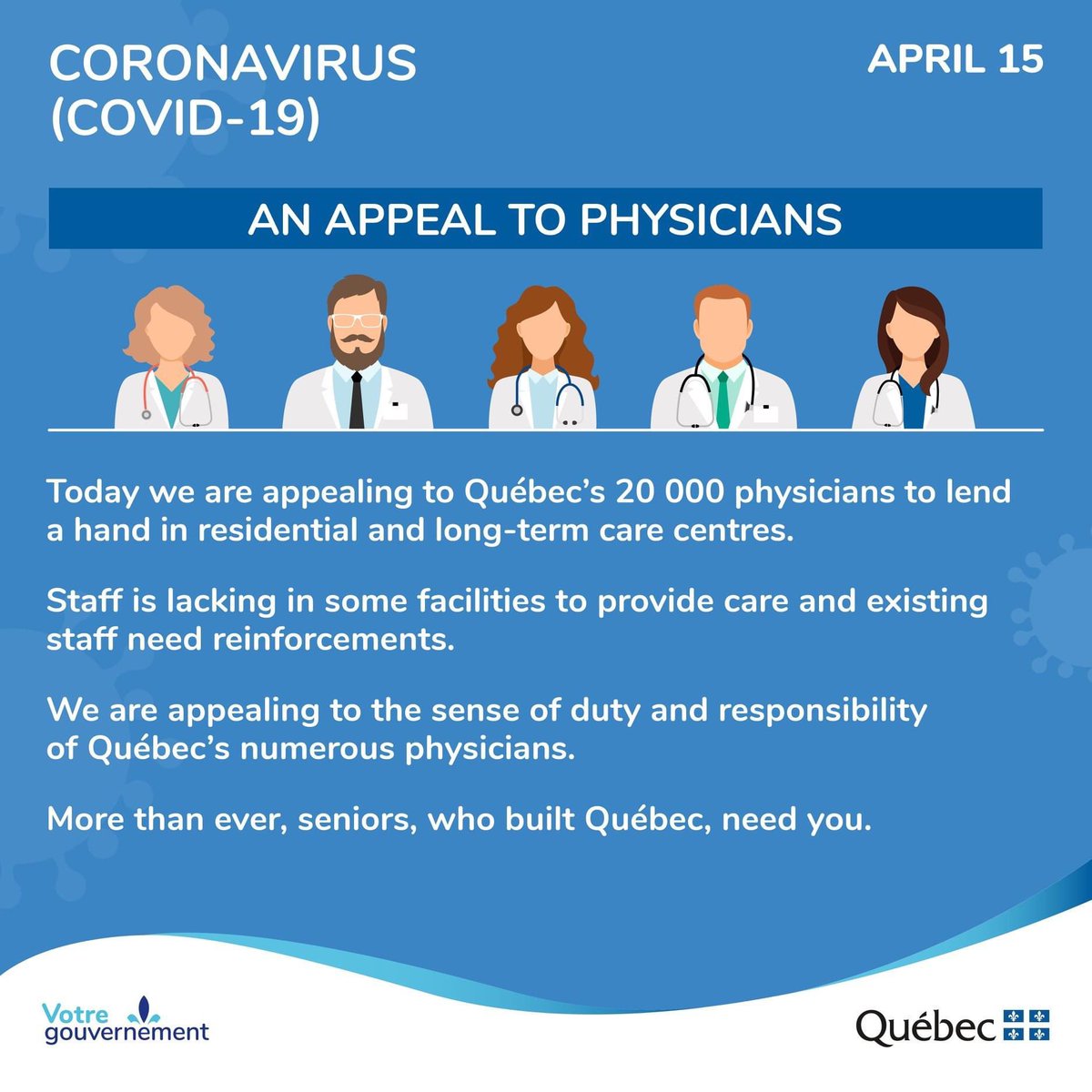 Marguerite_Bl's tweet photo. #COVID19 Aujourd’hui, nous avons 42 milieux de vie pour aînés où la situation est plus délicate, sur un total de 2600. La mobilisation du personnel est accrue dans ces endroits, et nous comptons sur du renfort pour les jours à venir. Merci d’être au rendez-vous pour nos aînés. https://t.co/yuIdDn2rP1