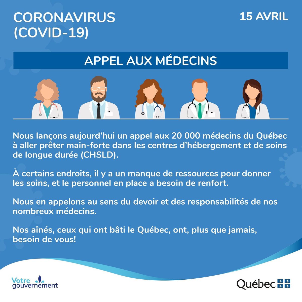 Marguerite_Bl's tweet photo. #COVID19 Aujourd’hui, nous avons 42 milieux de vie pour aînés où la situation est plus délicate, sur un total de 2600. La mobilisation du personnel est accrue dans ces endroits, et nous comptons sur du renfort pour les jours à venir. Merci d’être au rendez-vous pour nos aînés. https://t.co/yuIdDn2rP1