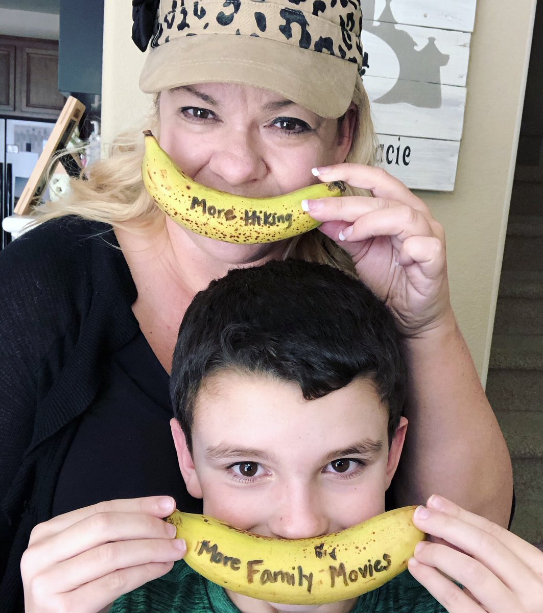tracierosales's tweet photo. There is always a #silverliningselfies to everything!  Ours are more hiking and more family movies. We miss everyone but are having a blast together! and a little bananas! https://t.co/GIQhAm2gl3