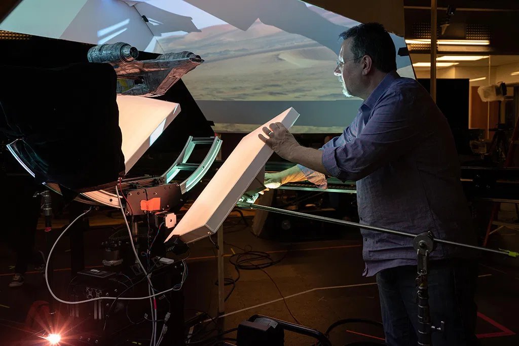 The Mandalorian (2019): The Razor Crest.ILM VFX Supervisor Richard Bluff: “The model was used for shots in deep space, moving around and above planet surfaces, and jumps into hyperspace”.