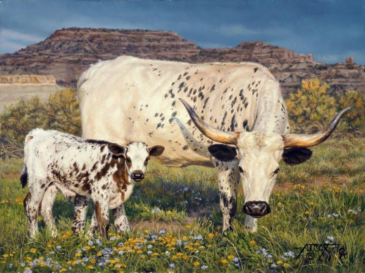 TimCoxFineArt's tweet photo. "Spring is God's way of saying, 'One more time!'"~ Robert Orben
"Spring" by @timcoxfineart #spring #longhorn #mesas #cowboyart #westernart #cattle #calf #ranchlife #timcoxfineart #oilpainting #longhornsofinstagram https://t.co/Q6mBW2gbHc