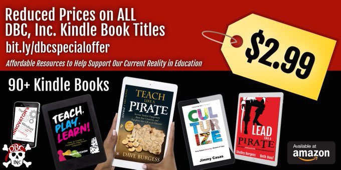 MeehanEDU's tweet image. Proud to share that the @AmazonKindle edition of #EDrenaline Rush is now only $2.99. If you’re an educator looking for quality PD reading during this unprecedented time, all @dbc_inc Kindle titles are now on sale &amp;amp; available for instant download. #dbcincbooks #revoltLAP #tlap