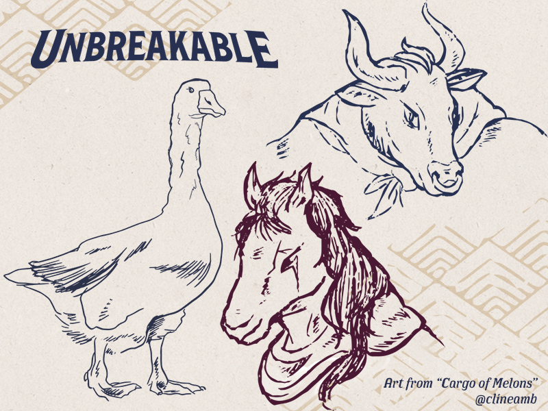 When I couldn't find anything, and no stock images would fit, I defaulted to drawing my own, something I used to do a lot more before becoming a professional software engineer. Here are my spot arts for  #UnbreakableAnthology !