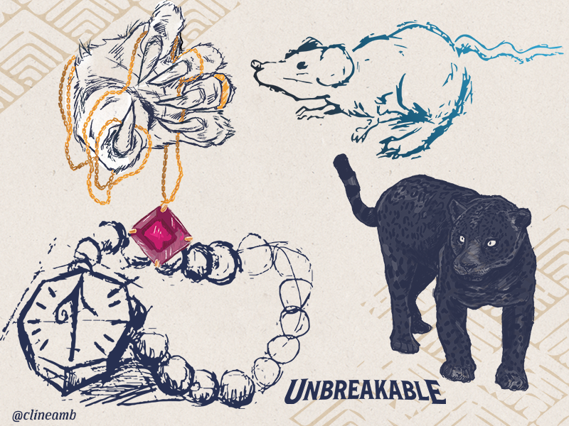 When I couldn't find anything, and no stock images would fit, I defaulted to drawing my own, something I used to do a lot more before becoming a professional software engineer. Here are my spot arts for  #UnbreakableAnthology !