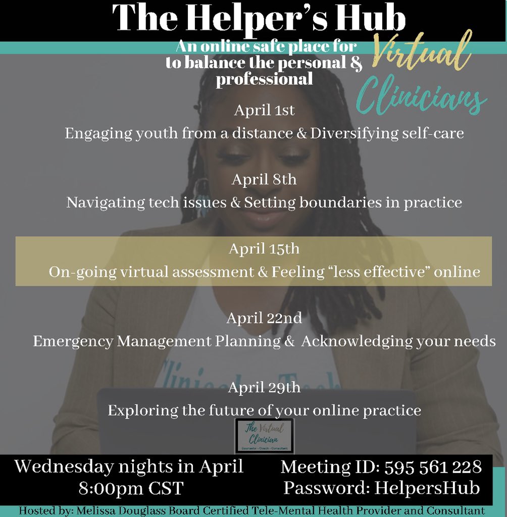 TheVirtualLCSW's tweet image. #MeetMeAtTheHub tonight!👇🏾
zoom.us/j/595561228?pw…