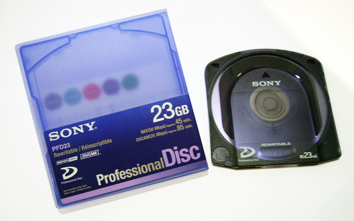 They also continued the use of MPEG IMX encoding onto their XDCAM series of professional camcorders, in 2003.Which instead used a new Sony format: Professional Disc.It was one of the first optical formats to use a blue-laser, 3 years before Blu-ray (and HD-DVD)