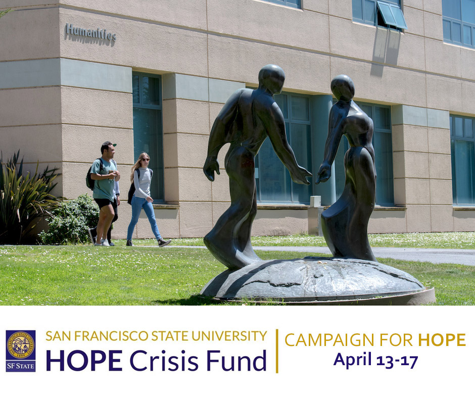 SFSU's tweet photo. Did you know that $25 could cover a student’s utility bills for a month? If you haven’t already, and you’re able to, please join #SFSU’s Campaign for Hope and provide relief &amp; resources for a Gator in need! #SFSUHOPE #SFSUAlumni
https://t.co/1TCkWdFj0h https://t.co/93qCEq9UZb