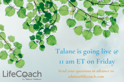 talanemiedaner's tweet photo. #Talane will be going live Friday at 11am EST on #fblive (find us on Facebook at @lifecoachtribe). See you there! https://t.co/Y7MCmTfsgT