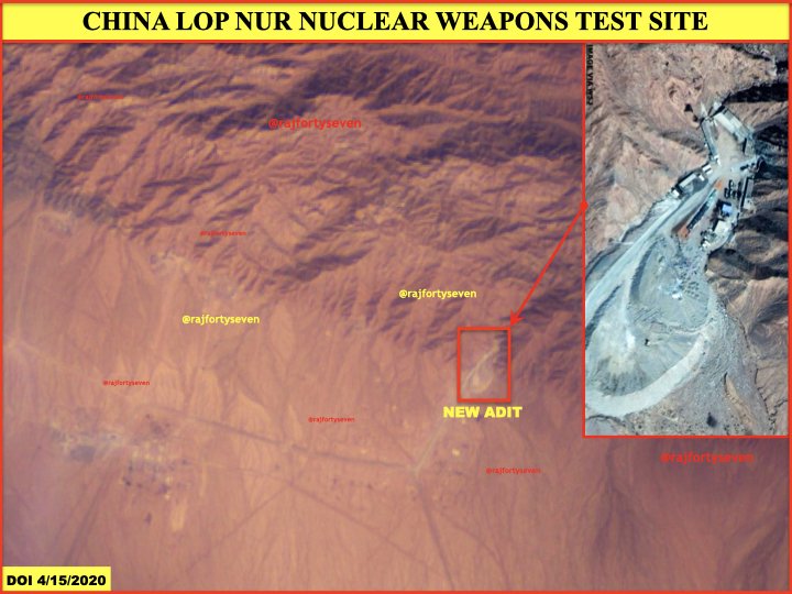 rajfortyseven's tweet photo. #China maybe conducting #lowyield #nuclear tests in contravention to #zeroyield standard.
#US @StateDept report blames #China on 3 counts.
#LopNur #nuclearweapons test site new adit near No1 of 2009 continues hectic activity.
>220000m³ area excavated.
Box image via @WSJ. https://t.co/en3fh0LYHV