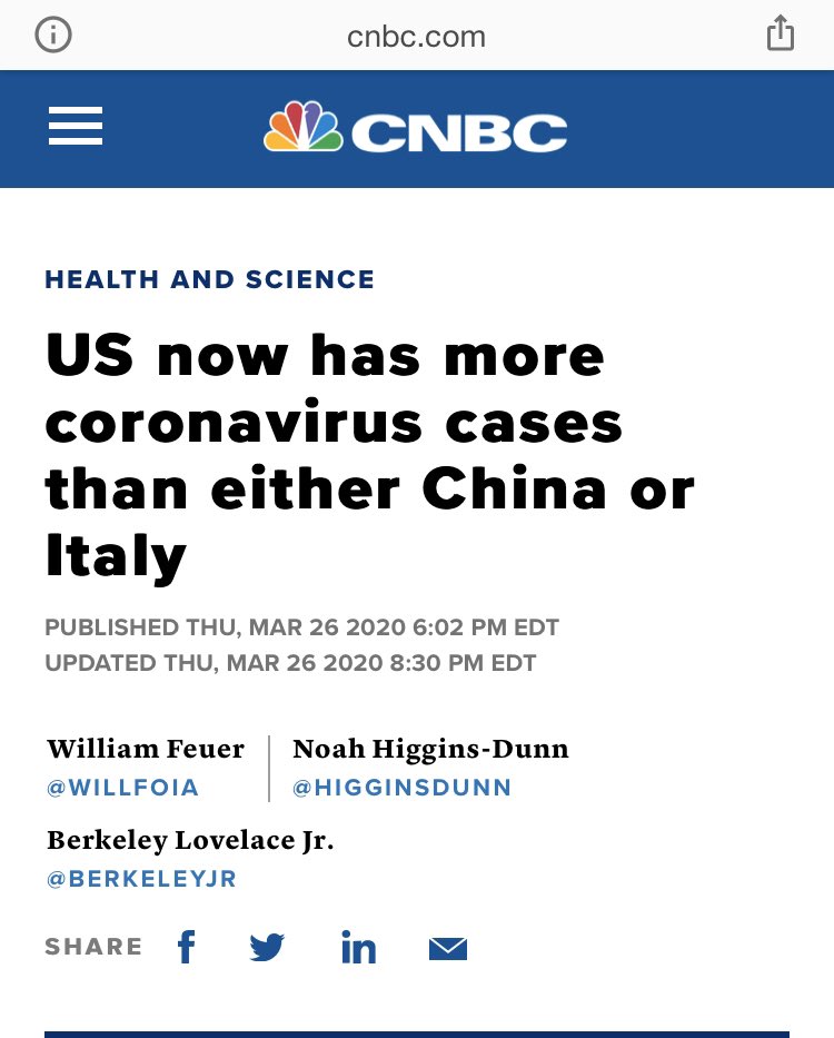  @CNBC (with a guest feature from  @WHO, who continue to cover themselves in glory here)