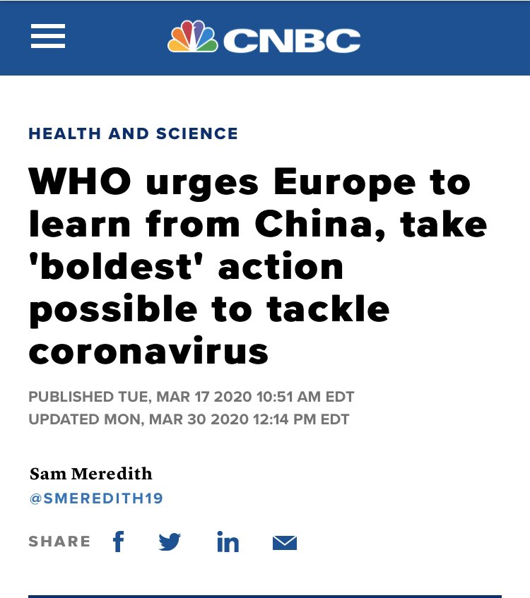 @CNBC (with a guest feature from  @WHO, who continue to cover themselves in glory here)