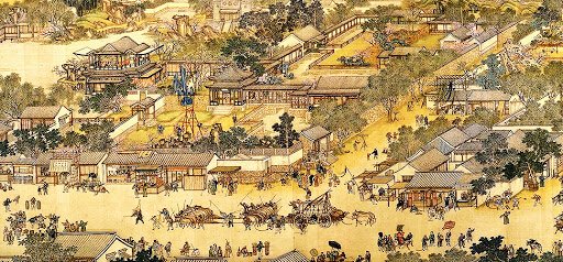 So the tomb sweeping holiday passed a few weeks ago but I'm thinking about this painting that depicted a riverside down in the midst of the festivities. It's called 清明上河图 and fairly well known as an art piece