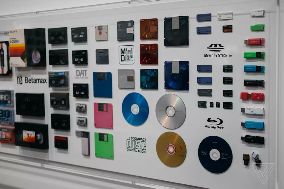 in 2016 Sony did a temporary exhibit called "It's a Sony" to celebrate 70 years of the company, and one whole wall was just "here's all the formats we invented"