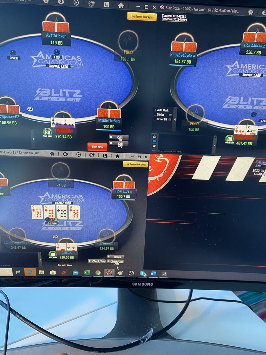 Poker bad blue lines