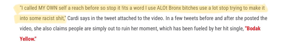 People have further continued to say that Cardi’s use of the word “Roach” means she is colorist despite the fact she has called herself the term before and claimed people in the Bronx have used the word all the time against all races.