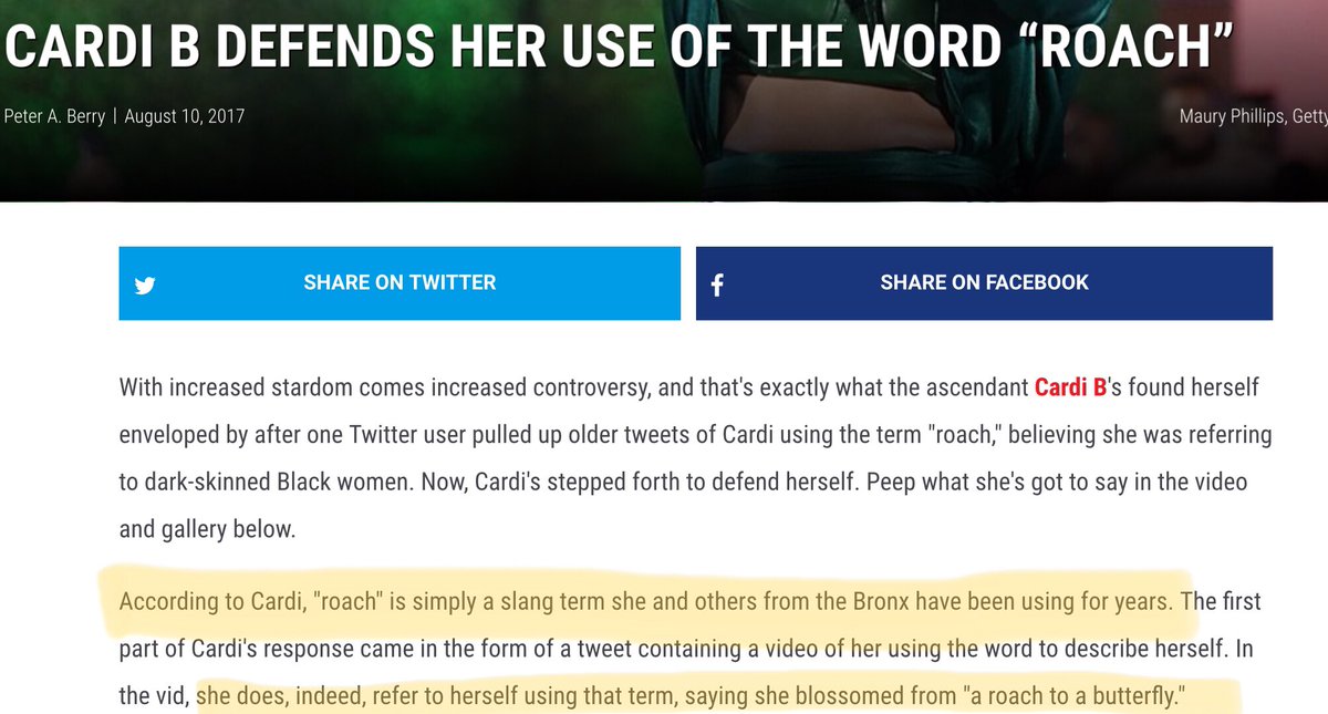 People have further continued to say that Cardi’s use of the word “Roach” means she is colorist despite the fact she has called herself the term before and claimed people in the Bronx have used the word all the time against all races.