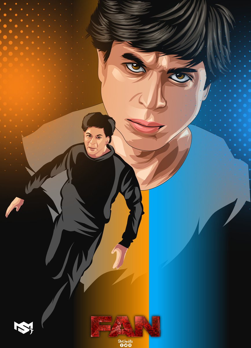 Illustration artwork 🎨 ✍️ for @iamsrk sir #fanmovie #4YearsOfFAN 

Special movie in #SRK career 🥰
Making a movie on fans and transforming himself into a fan is just speechless 🙌🙌🙌 

#jabarafanart #illustration
#digitalart #FANART #smjeditz 

@vfx_redchillies @RedChilliesEnt