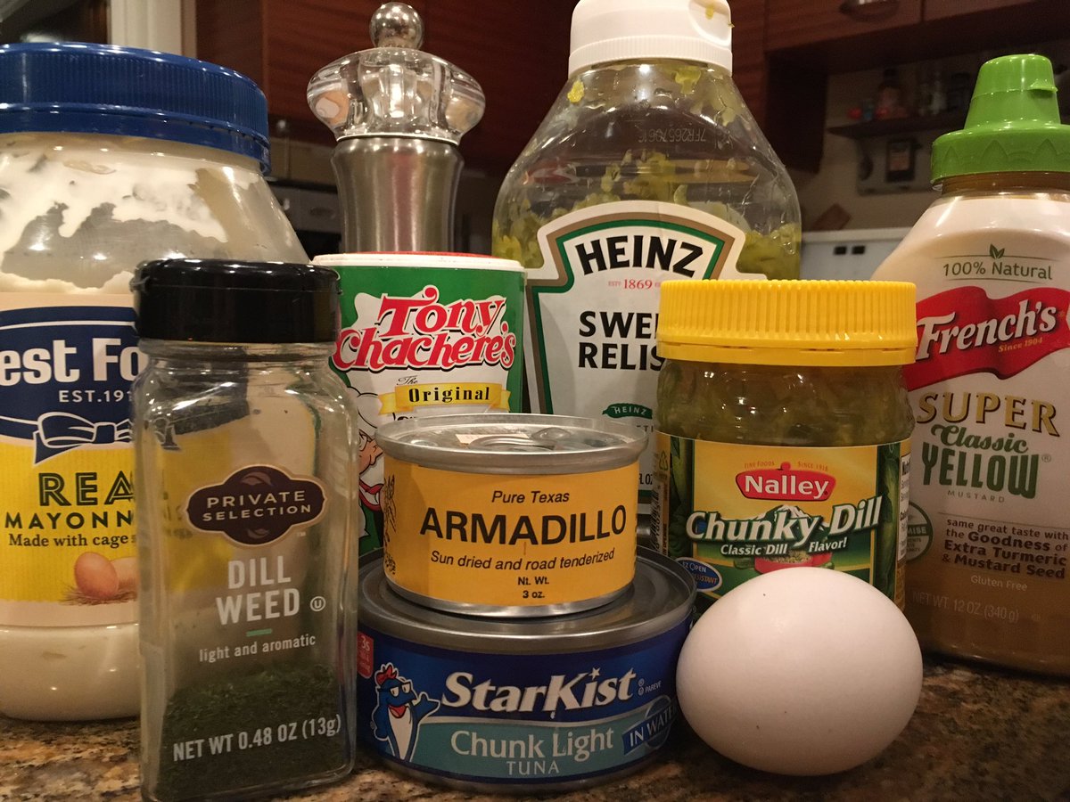 EastCountyRun's tweet photo. March 46th. 98-year-old Helen believes folks may be eating unsafe foods. Helen thinks one’s diet should be well balanced, &amp; appropriately sourced. Helen made delicious Armadillo-Tuna-Salad today. Healthy, protein-rich, low-carb, USA Sourced. Helen is a SURVIVOR.  Be like Helen https://t.co/MZkW6fqFJc