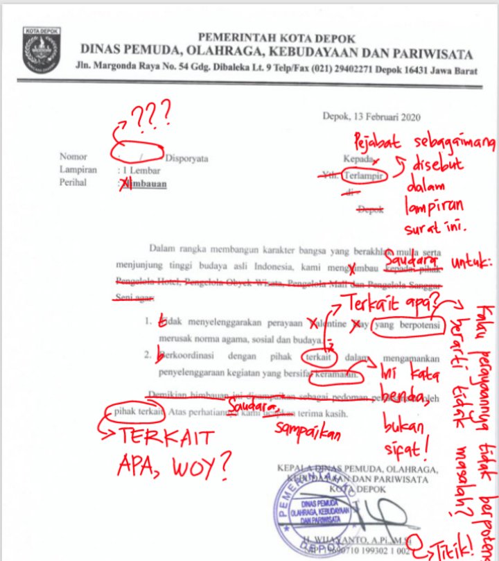 JADI SEMUA CORETAN SURAT INI BIKINAN KEMENDES? WOW! SKANDAL DONG YA INI. Bisa jadi bahan episode baru Aiman...