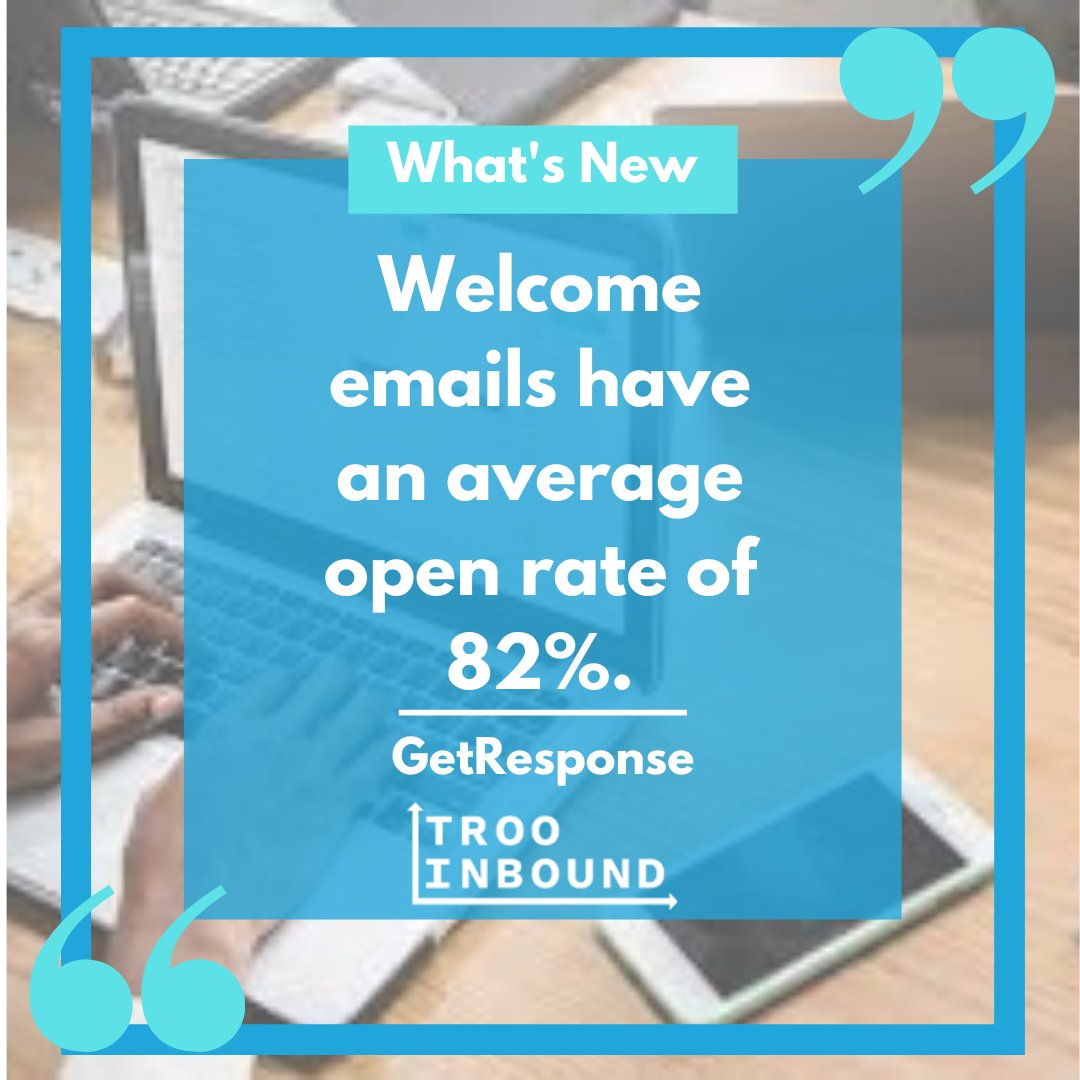 trooinbound's tweet image. The average open rate for a welcome email is 50%. That makes it 86% more effective than standard newsletters.

bit.ly/34d2xh3

#emails #responsiveemailtemplate #responsive #templates #EmailCampaign #EmailClient #emailmarketing #hubspot #EmailAutomation #TRooInbound