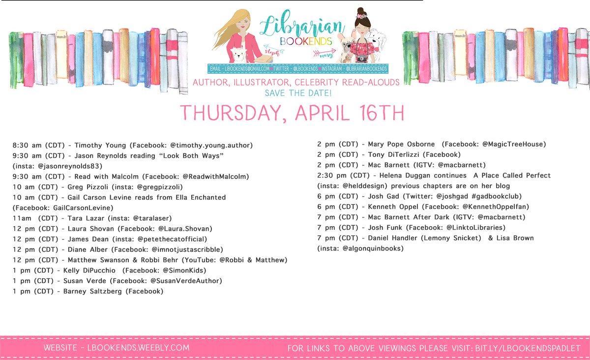 LBookends's tweet photo. Here is your #DigitalFridgeMagnet for Thursday, April 16th. Hopefully, we didn't miss any! For direct links, please visit our blog https://t.co/RntTMD8pna. Be sure to check out our FB page and group! #unitedbybooks #bettertogether https://t.co/njg5Dsaf3A