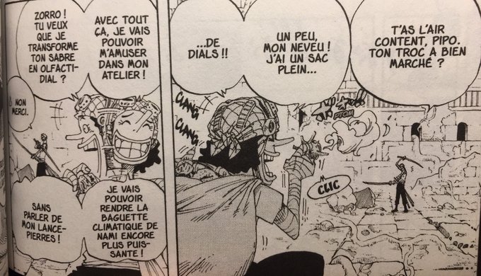...bois d& #39;Adam indispensable à la construction du Sunny.Deuxièmement cet arc nous aura teasé l& #39;existence du Klabautermann donc tout le développement autour de l& #39;âme du Merry.Troisièmement sans Skypiéa, Usopp n& #39;aurait pas pu avoir les dials qui lui ont été primordiaux pour...
