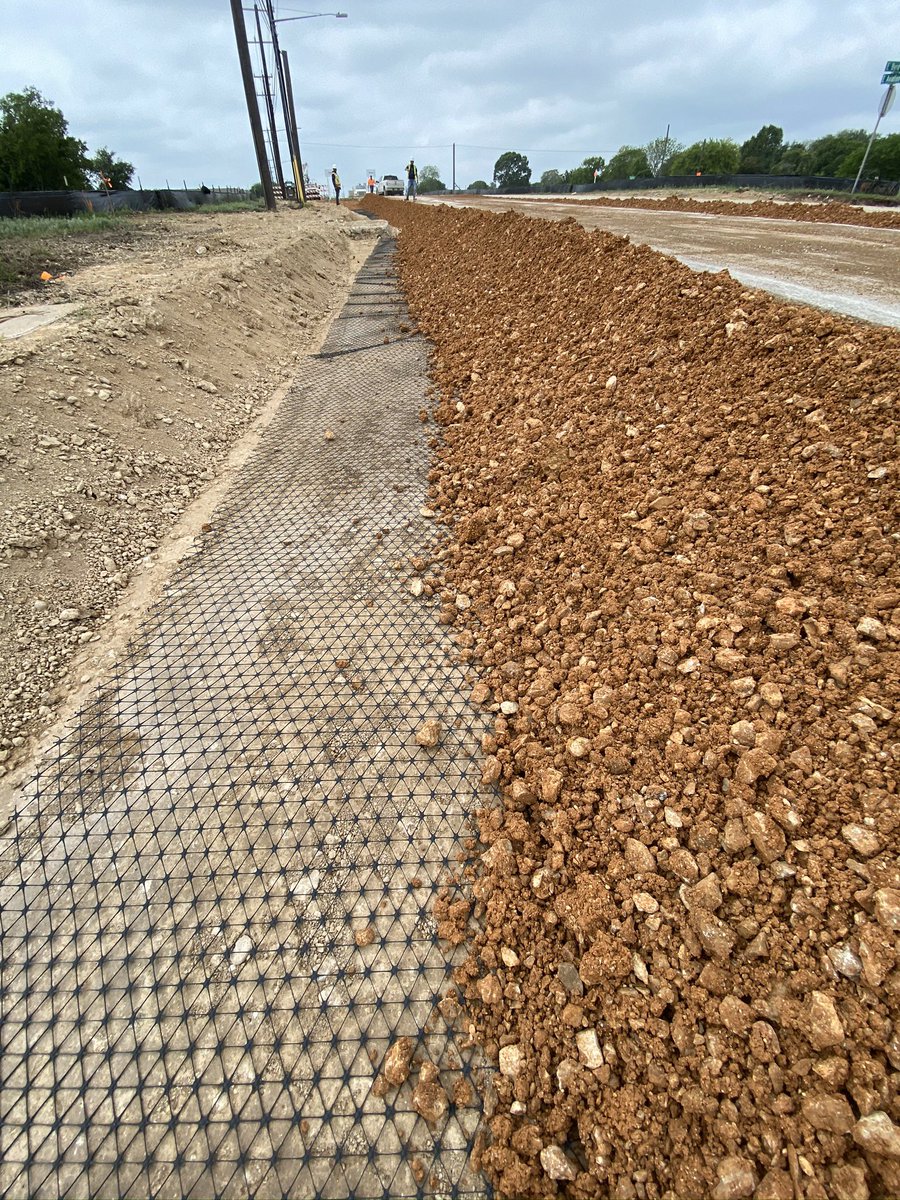 Geogrid has been laid! We are ready to put down some base here at East Aviation!