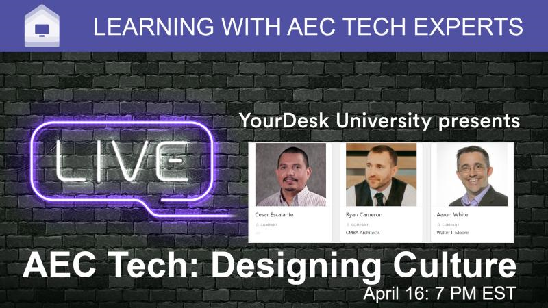 TmnHzll's tweet photo. 7 PM EST April 16.  Tune in for LIVE Q+A with these AEC Tech Experts. How do they designing culture, managing initiatives. 

https://t.co/zw4IZB67xg

#BIM #AEC #architecture #engineering #buildingindustry #drivingchange https://t.co/z40M20H0Lc