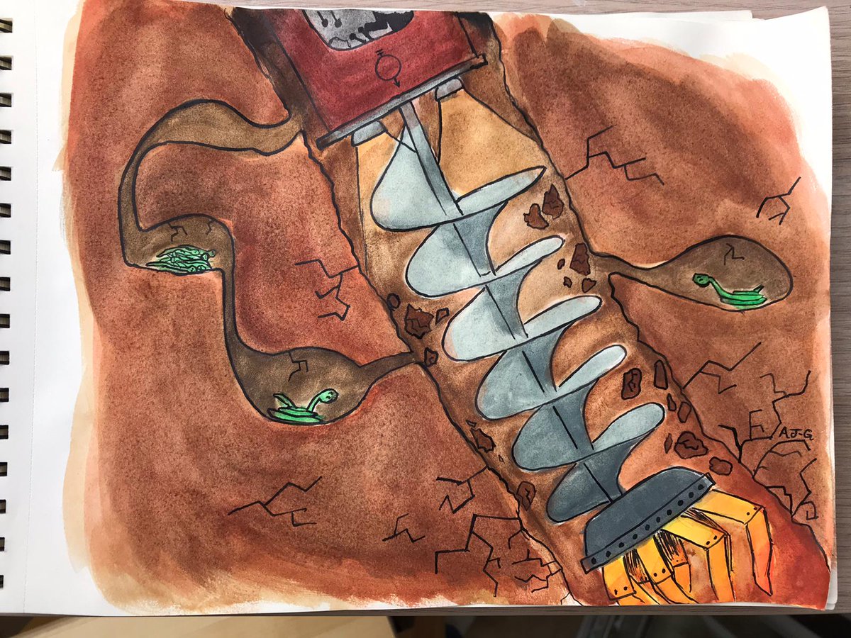 stingrayabbray's tweet photo. @Pierce_Brown I created a twitter at the encouragement of a friend just to tweet you this #fanart I made. (Same friend convinced me to start reading red rising) Painted from memory so might be inaccurate. Let me know if this is close to how you imagined the helldiver drills! https://t.co/CjECWMrInu