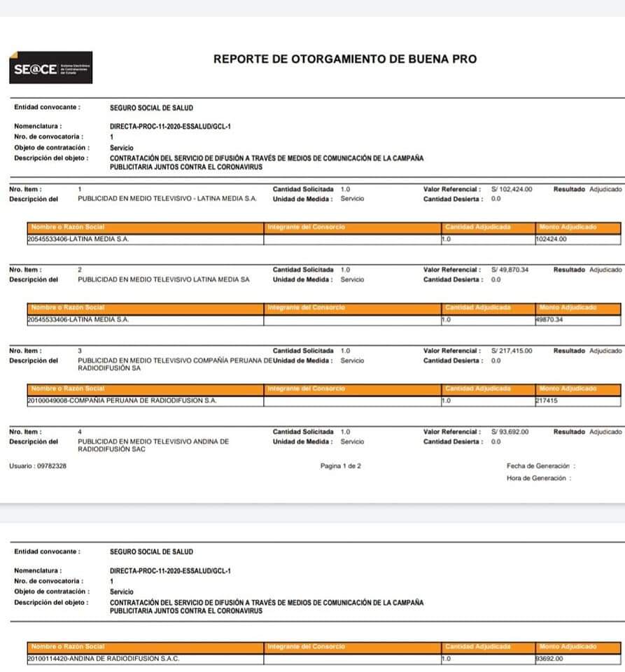 Sinamssop_Of's tweet image. 🔴 ESCÁNDALO: ESSALUD GASTA S/500,000 EN PUBLICIDAD Y NO PROTEGE A SUS MÉDICOS 

#EsSalud gasta cerca de S/ 500,000 en publicidad en televisión en medio de la pandemia del Coronavirus, sin brindar la debida protección a sus médicos y profesionales de la salud.