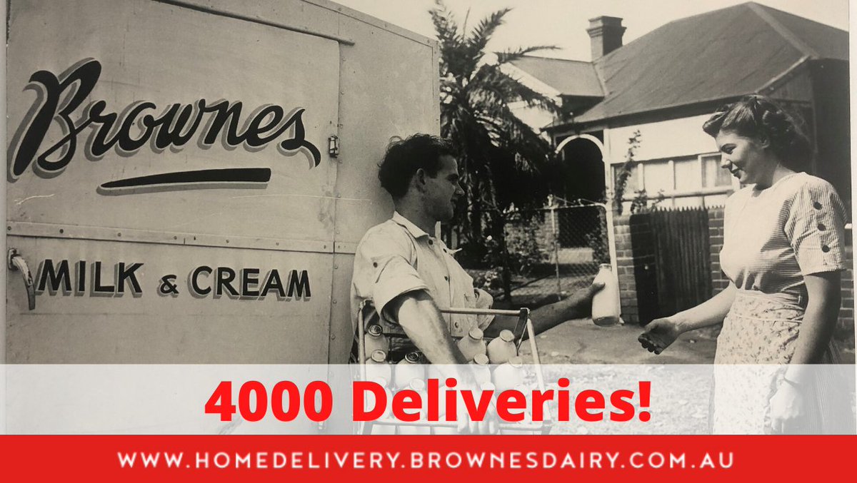 Since we relaunched the #Milko we've made over 4000 deliveries to Perth families! 🐄😊🥛

We're now live and taking orders for delivery tomorrow! homedelivery.brownesdairy.com.au