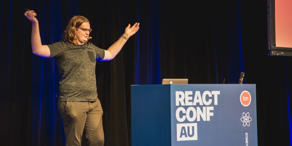 We're not sure what magic @mitchellhamiltn of <a href="/thethinkmill/">Thinkmill</a> is doing here. You'll just have to watch his #ReactConfAU talk on #monorepos and find out yourself 🎩🐇 

⚛️👉 ow.ly/R3r250yW7Pp

Mitchell builds and maintains #opensource tools like <a href="/emotioncss/">emotion</a> 🙏

#techtalent