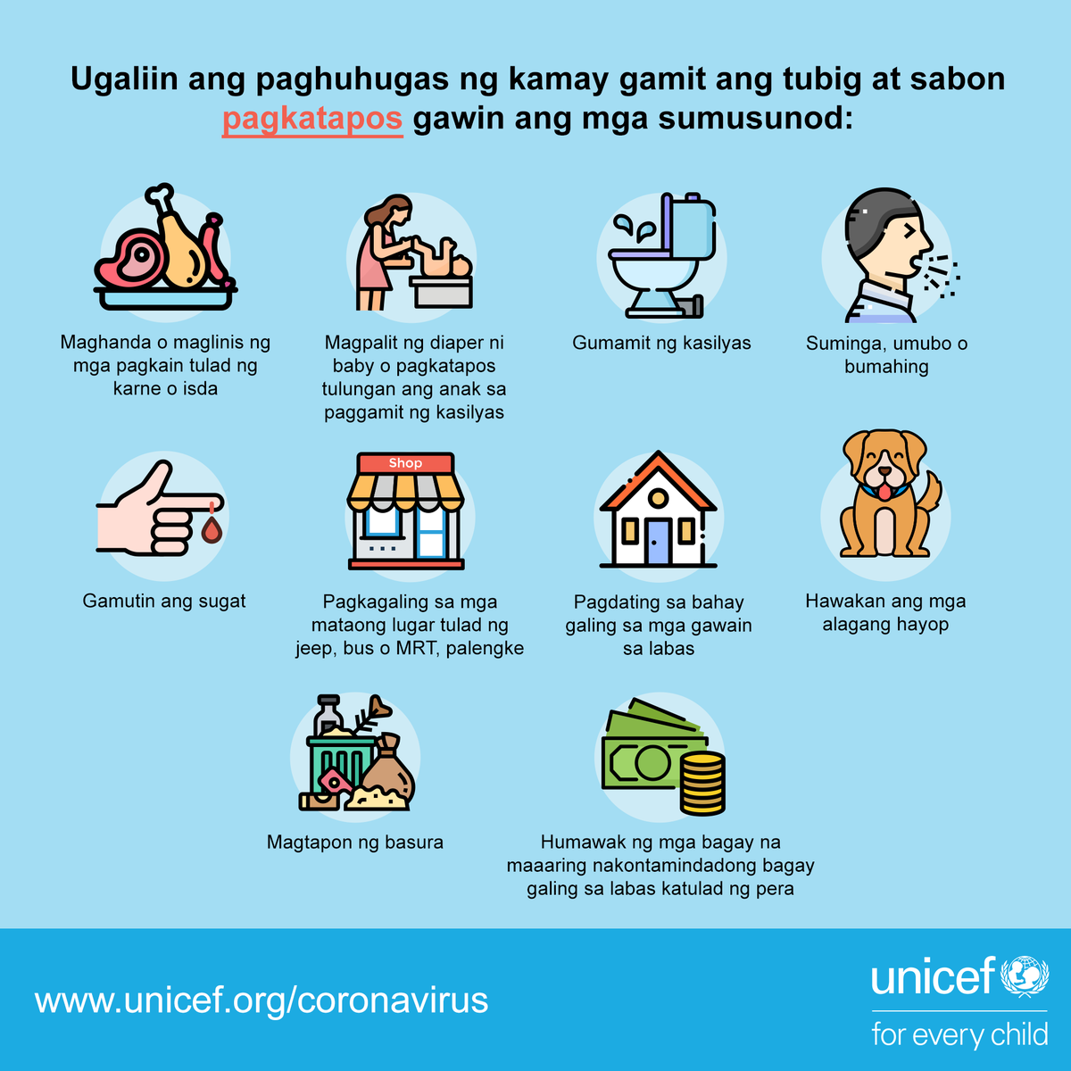 unicefphils's tweet photo. Ugaliin ang madalas na #PaghugasNgKamay upang makaiwas sa #COVID19. https://t.co/NTGSW8hXvF