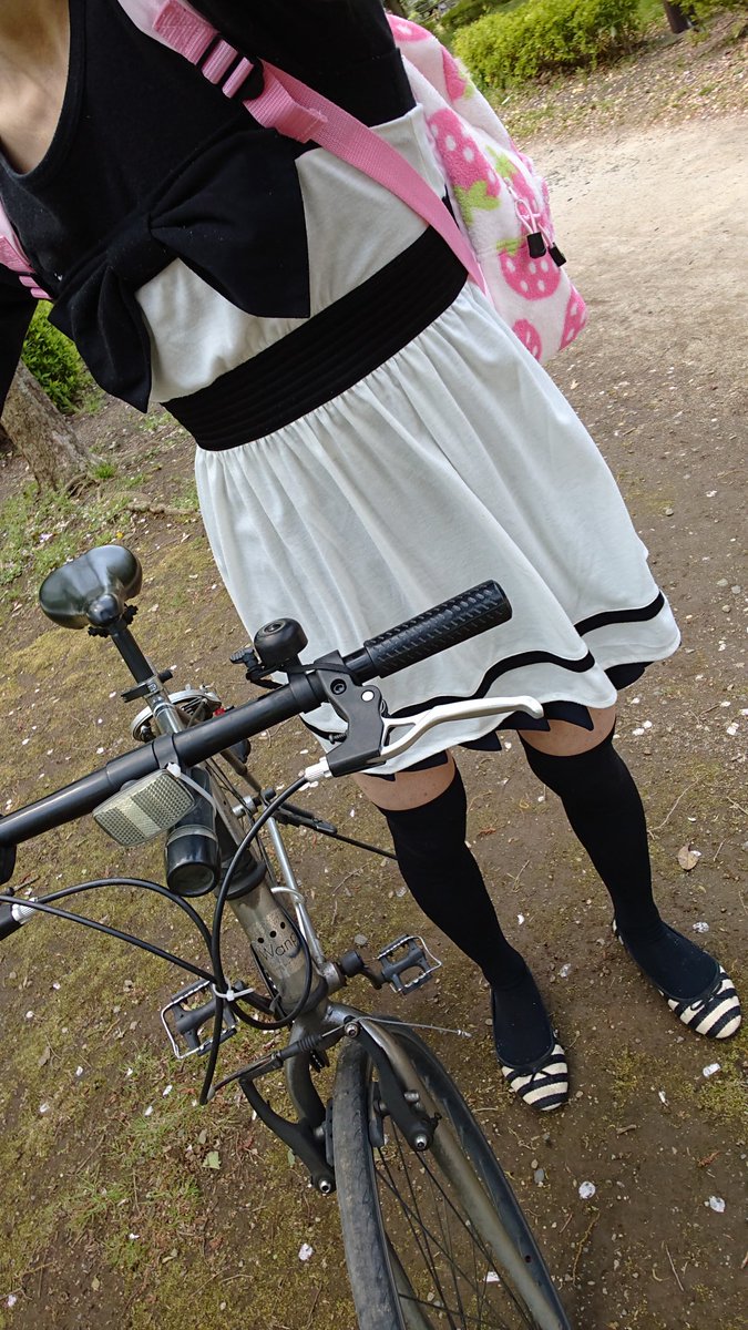 たまゆう 今日 4 16 は 休みなので 姿を女の子へとアレンジをし午前中に サイクリング をして来ました W ショーパンではなくスカートですwwww 女装男子 男の娘 ファッション 趣味 サイクリング 自転車
