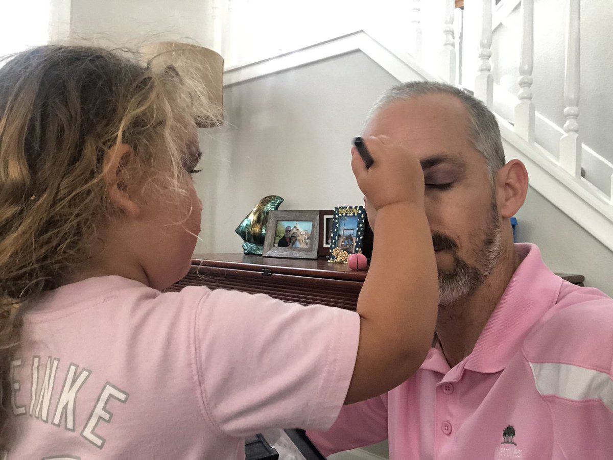 Thom_Chuparkoff's tweet photo. Our house arrest has led us to: #pranks #hula #makeupsessions #flowers awesome family time and time to stop and smell the flowers! Stay safe my friends! https://t.co/q9uYEauwMJ