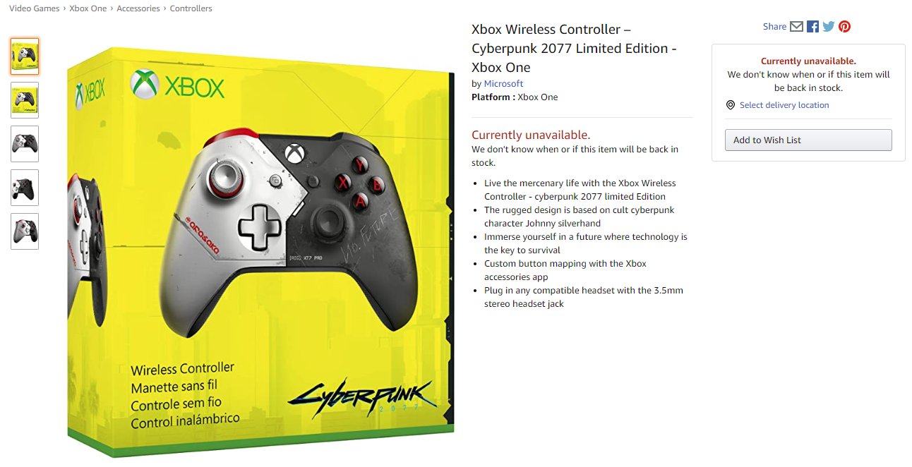 Xbox コントローラー サイバーパンク2077 限定版 Amazon.com: Controller Gear Cyberpunk 2077 Limited Edition